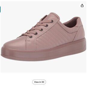 ECCO Soft 9 Size 10 41 Ii ll Tie Leather Upper Sneaker Women's Quilted Rose Shoe